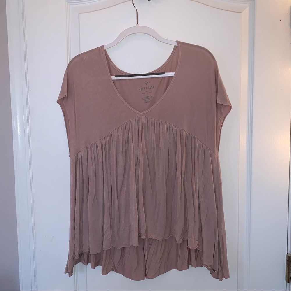 Medium American eagle flowy light pink top for sale